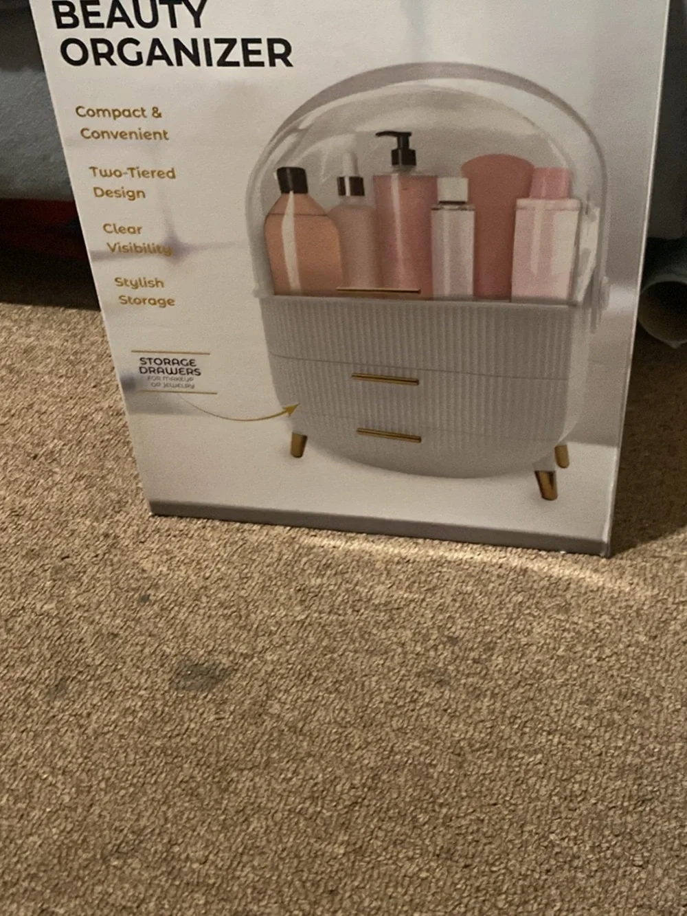 Beauty Organizer Cosmetic Storage Case in White